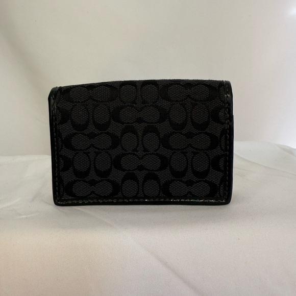 Coach Signature Black Wallet– Style F61482 Black Grey Multiple Card Slot Classic - Picture 5 of 10